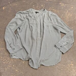 Talbots Green and White Blouse